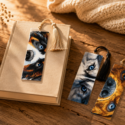 Hunde-Lesezeichen mit Quaste – Geschenkidee für Leser & Hundefans