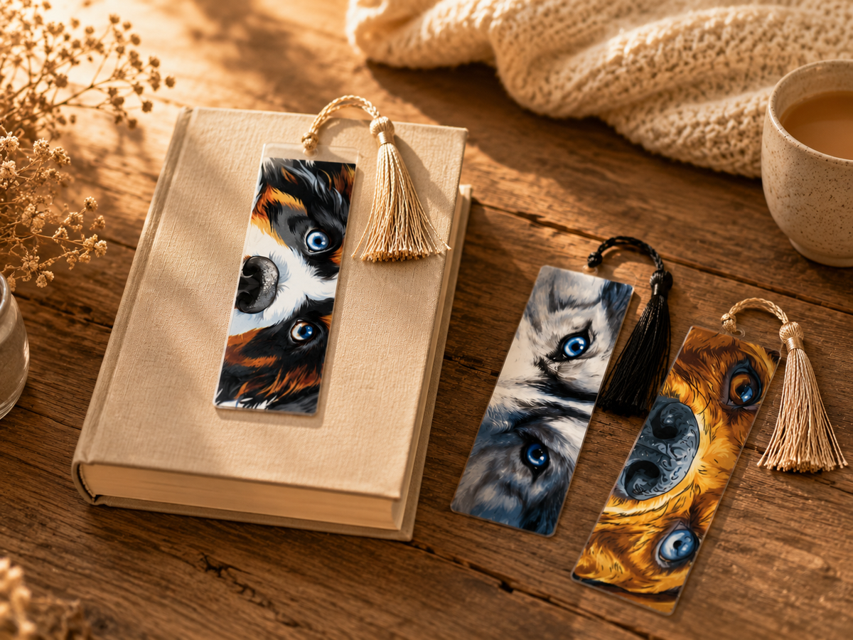 Hunde-Lesezeichen mit Quaste – Geschenkidee für Leser & Hundefans