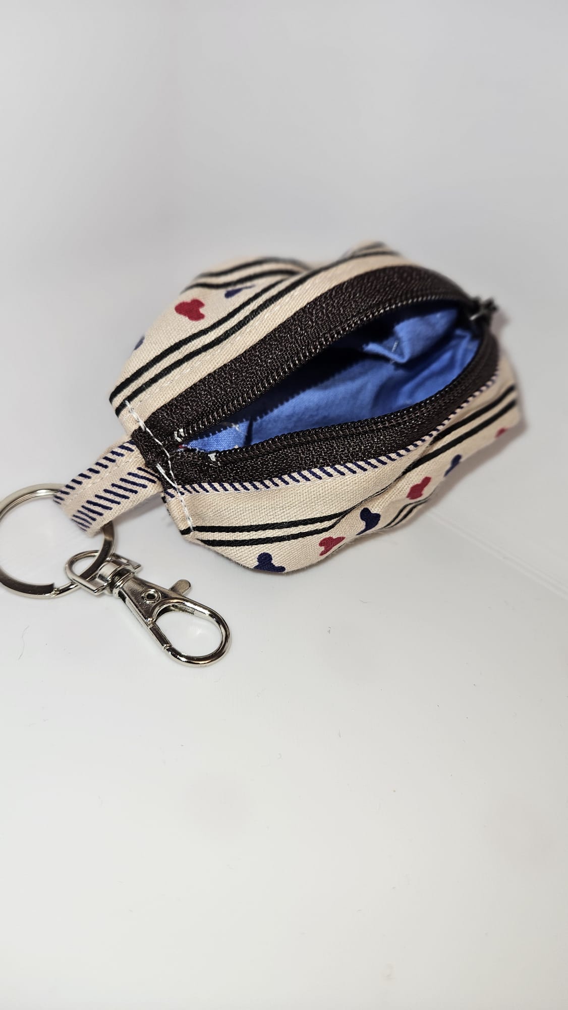 Handgemachter Schlüsselanhänger mit Mini-Tasche – Reißverschluss Täschchen – Praktisches Accessoire Handmade