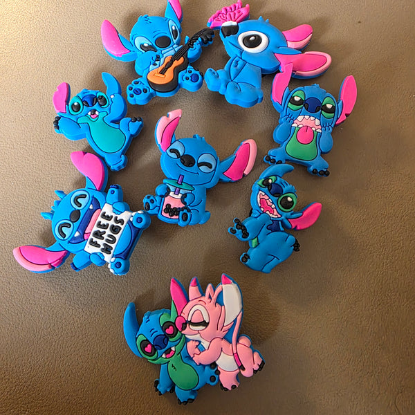 Lilo & Stitch Croc Charms 8 Stück Set – Schuh Deko Anhänger für Crocs, Clogs, Kinder Schuhe, Jibbitz kompatibel, Schuhclips Accessoires