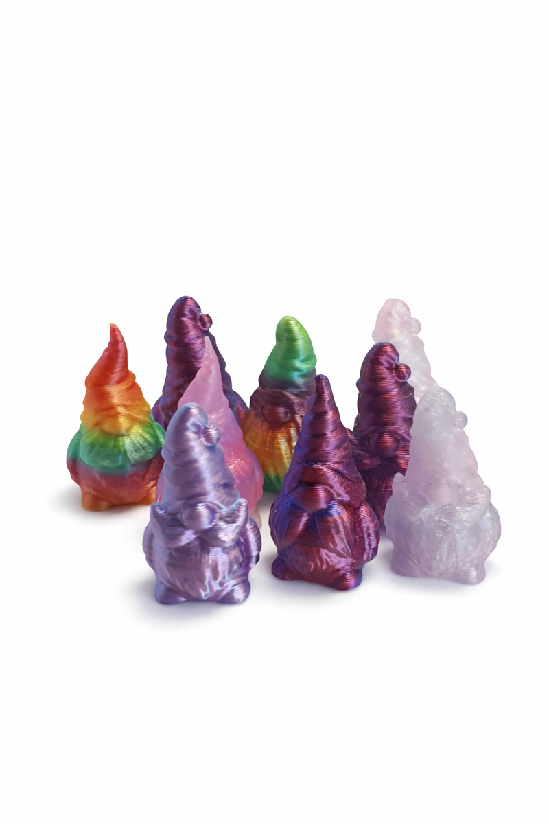 Gnome set with 5 mini figures – Handmade 3D decoration in bright colors