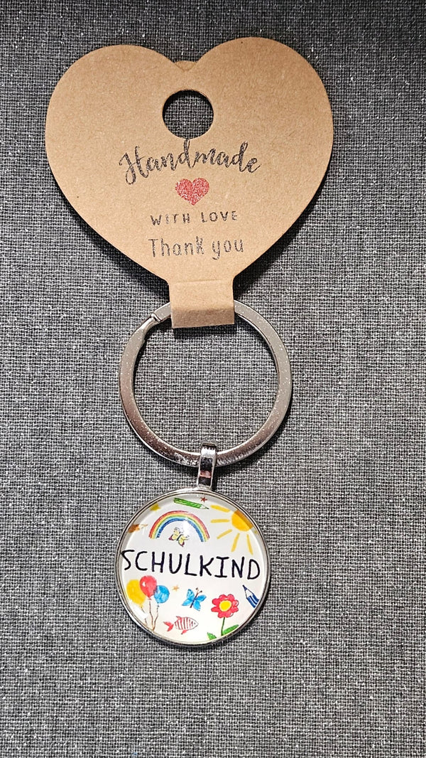 🌈 „Schulkind“ Schlüsselanhänger handgemacht | Einschulung Geschenk