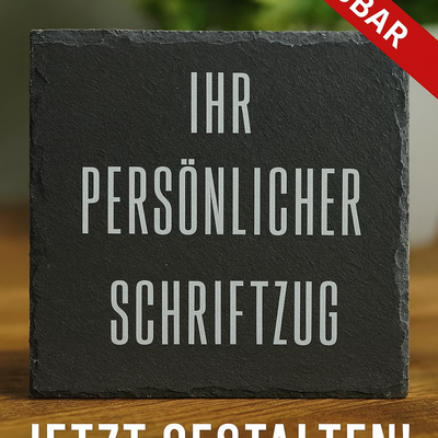 Personalisiert & Einzigartig | Schiefer Untersetzer mit Wunschgravur | Geschenk für jeden Anlass