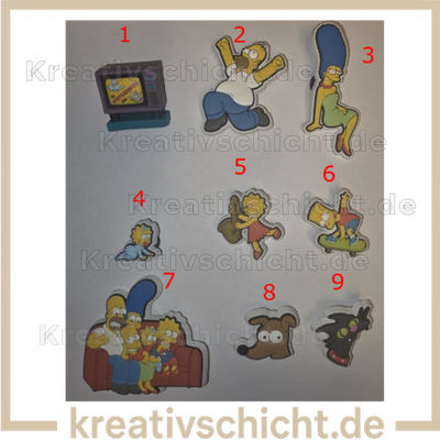 Simpsons style Charms – Schuh Deko Anhänger für Crocs, Clogs, Kinder Schuhe, Jibbitz kompatibel, Schuhclips Accessoires